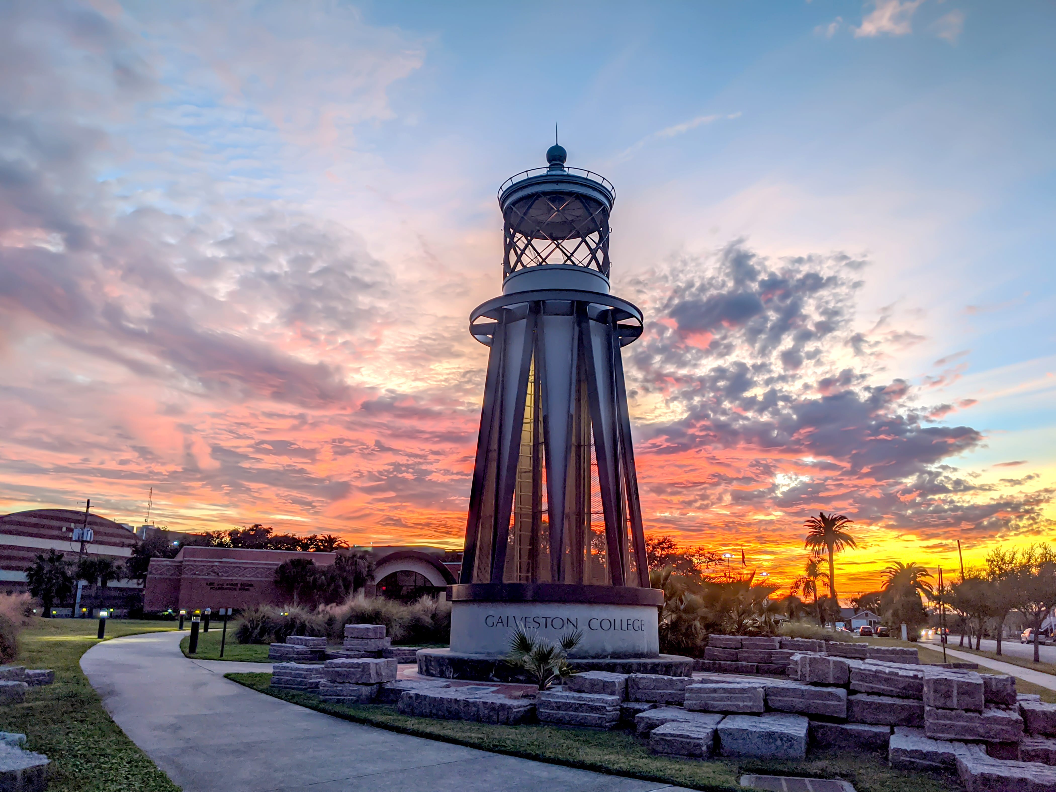 Galveston College Beacon Sunset